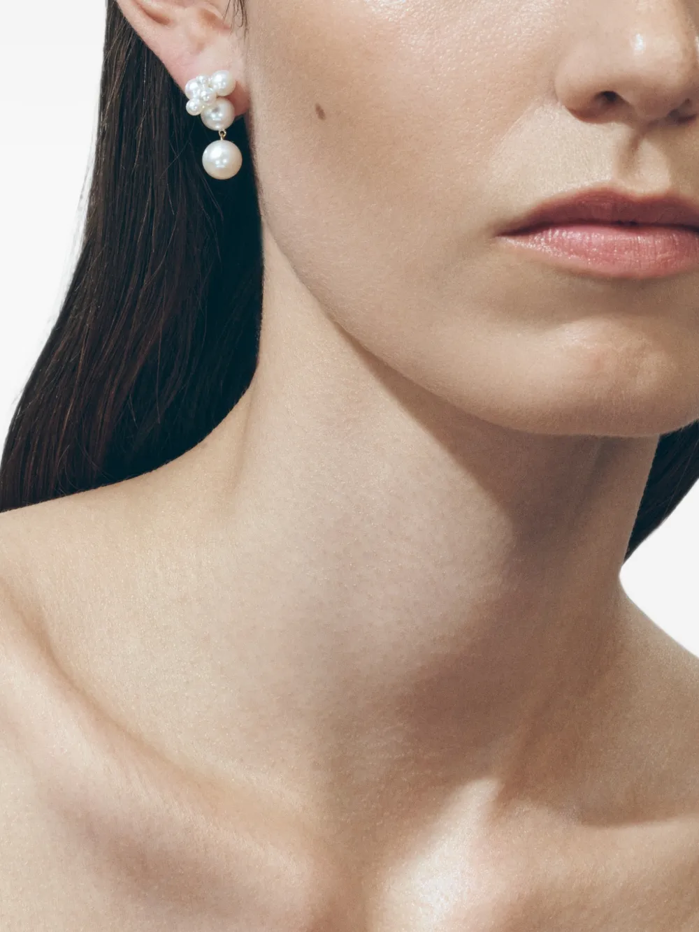 Sophie Bille Brahe Bisou Pearl Earring in Gold, view 2