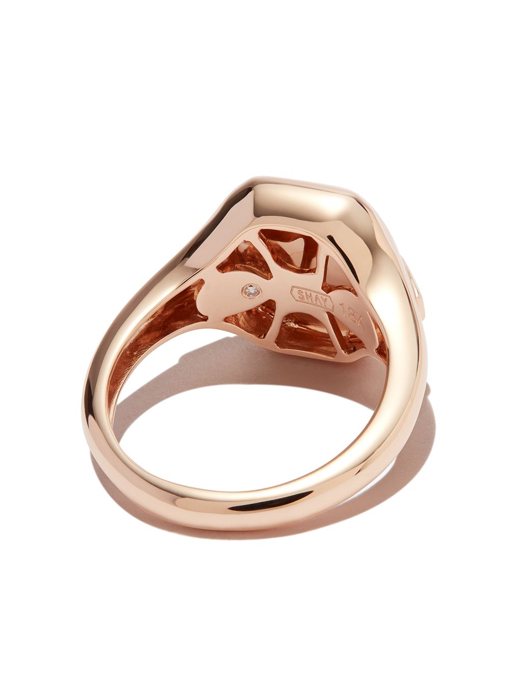 Shop Shay 18kt Rose Gold Gemini Diamond Signet Ring In 粉色