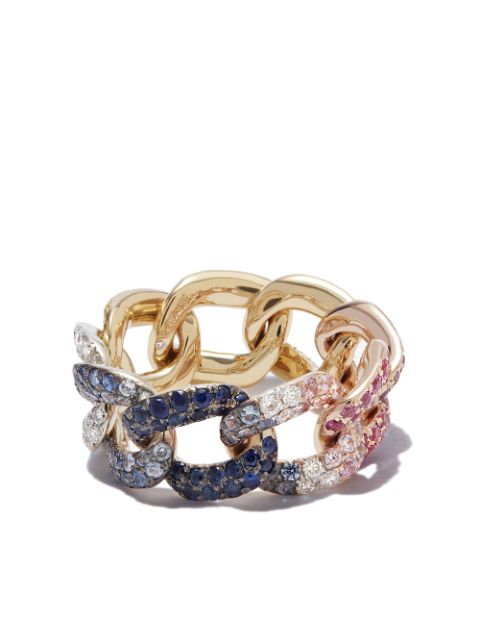 SHAY - 18kt yellow gold Links Essential sapphire and diamond ring