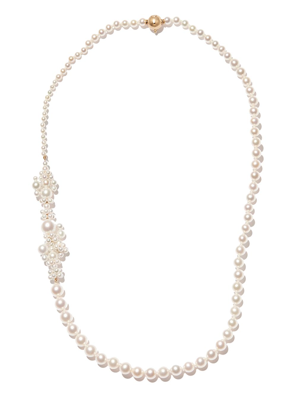 Shop Sophie Bille Brahe 14kt Yellow Gold Peggy Fontaine Pearl Necklace