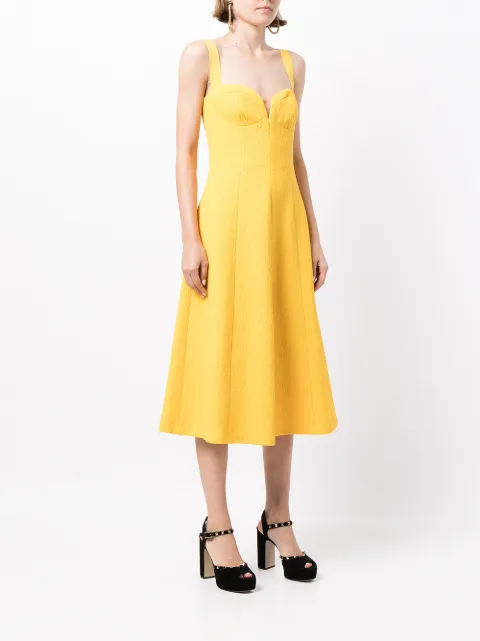 rebecca vallance calla v wire midi dress