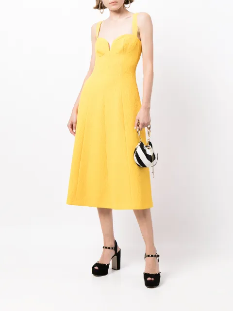 rebecca vallance calla v wire midi dress