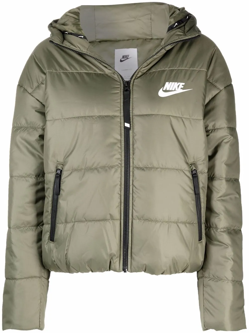 фото Nike пуховик с логотипом и капюшоном