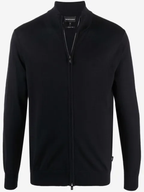 Emporio Armani zip-up virgin wool cardigan