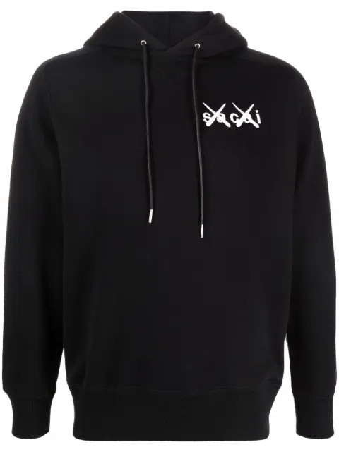 sacai logo长袖连帽衫