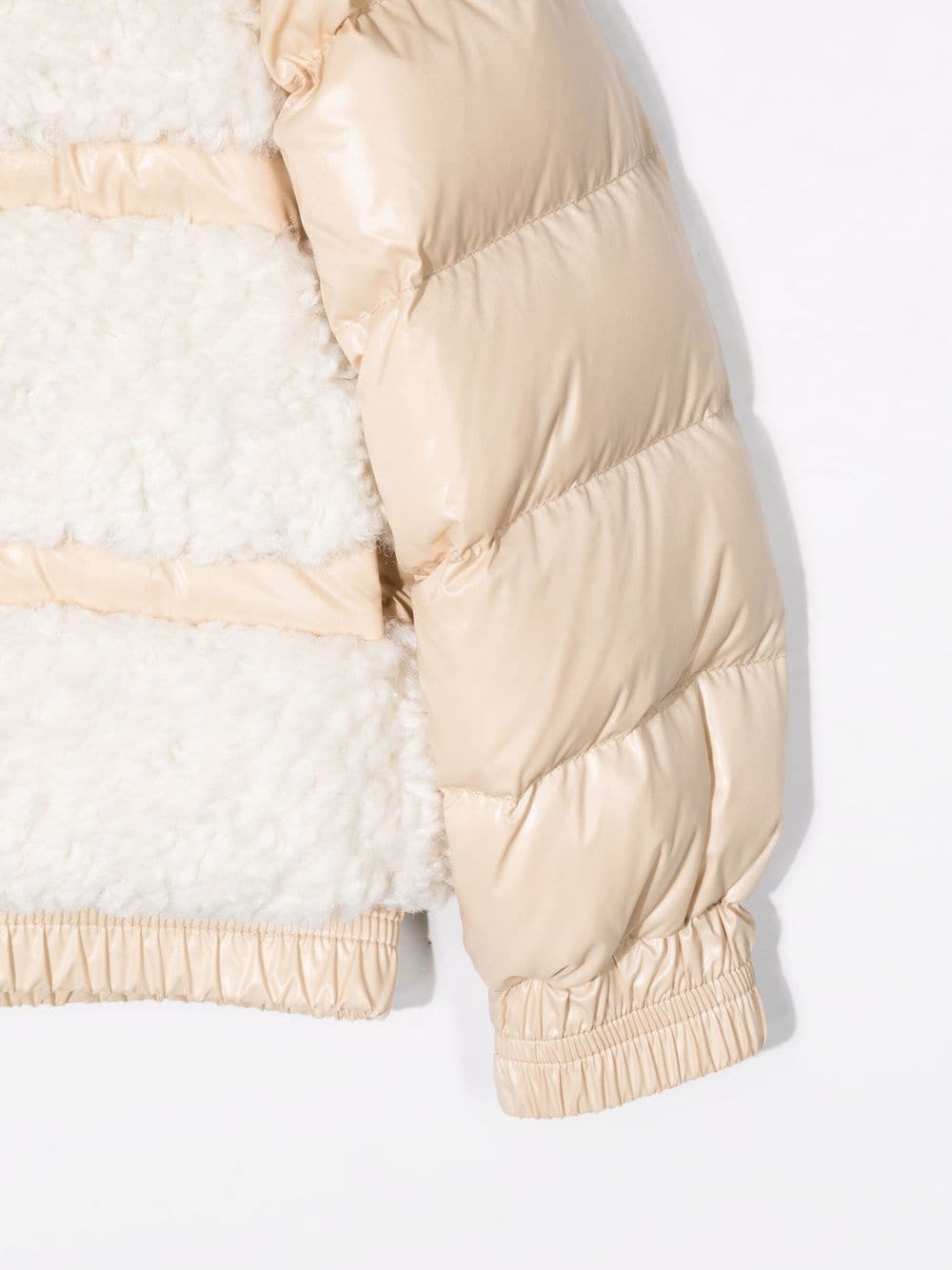 Shop Moncler Contrasting-panel Puffer Jacket In Neutrals