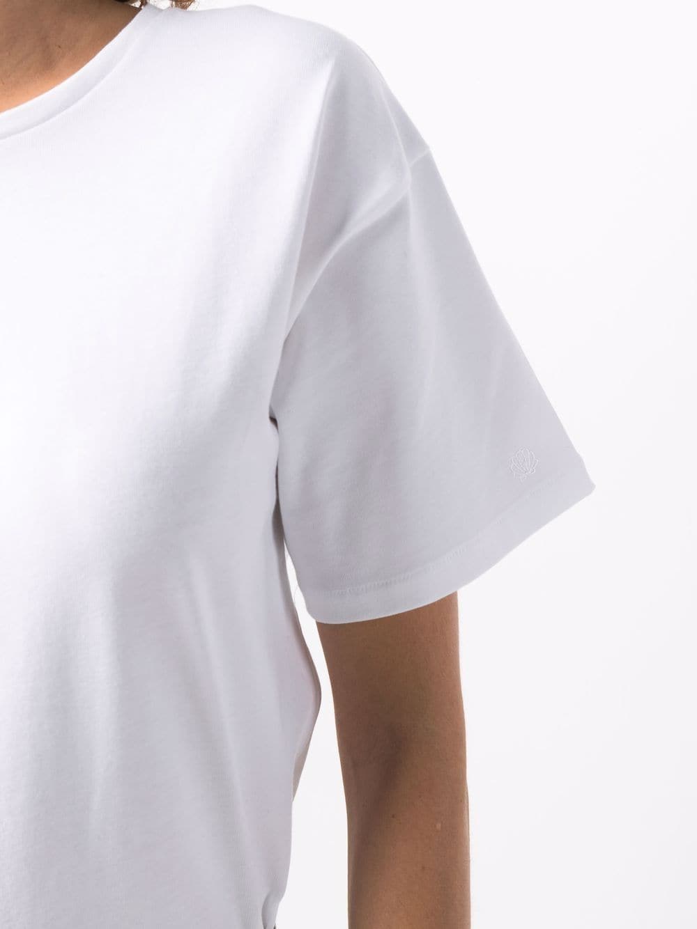 Shop Loulou Studio Drop-shoulder Cotton T-shirt In White