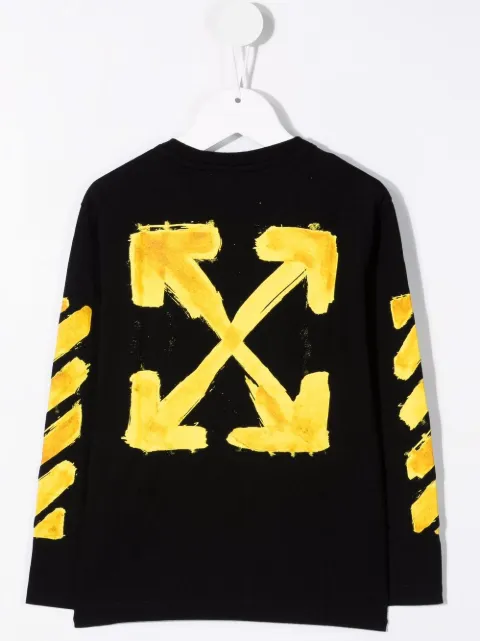 Shop Off-White Kids two-tone graphic-print sweatshirt with Express Delivery - FARFETCH