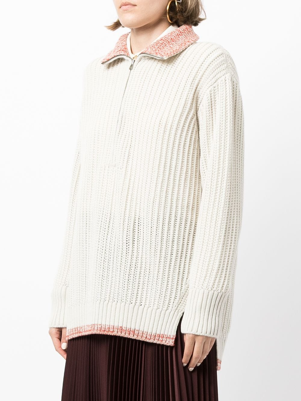 Agnona ribbed-knit zip-fastening Jumper - Farfetch