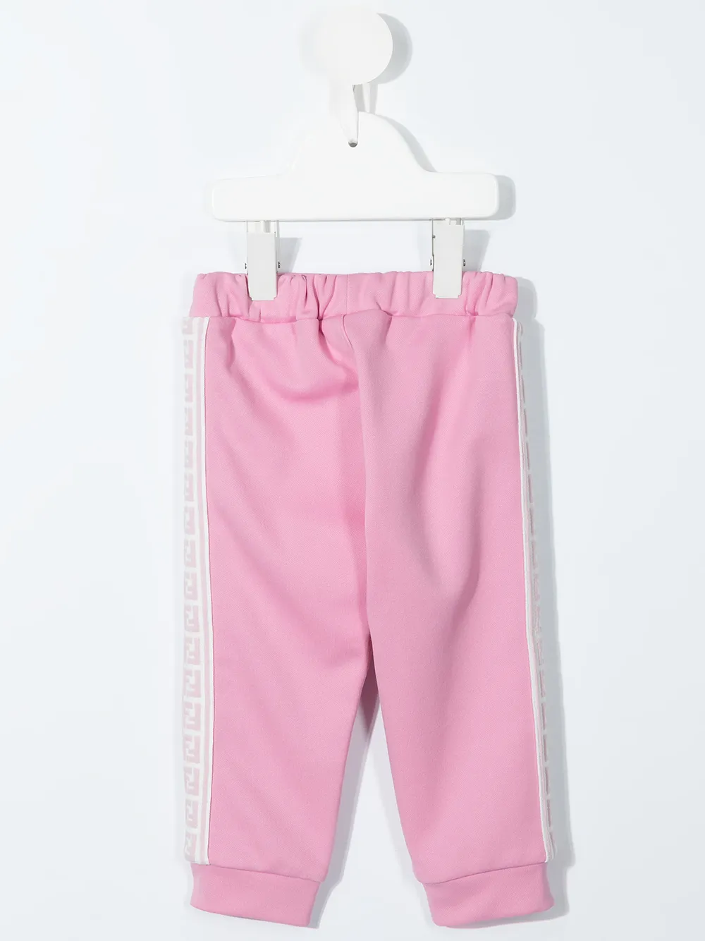 Shop Fendi Ff-stripe Trackpants In 粉色