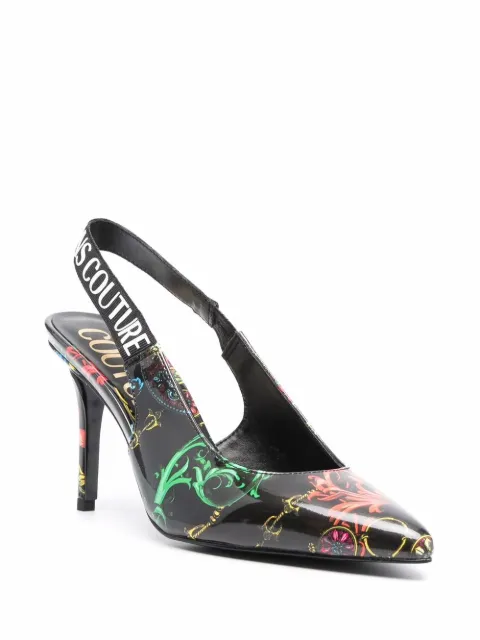 Versace Jeans Couture barocco-print slingback pumps - FARFETCH
