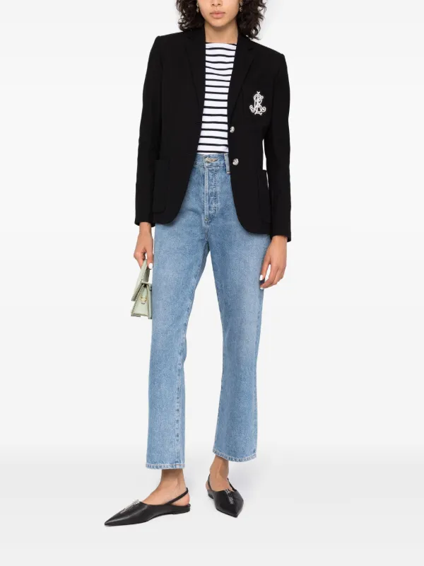 Lauren Ralph Lauren Blazer Com Abotoamento Simples e Logo Bordado