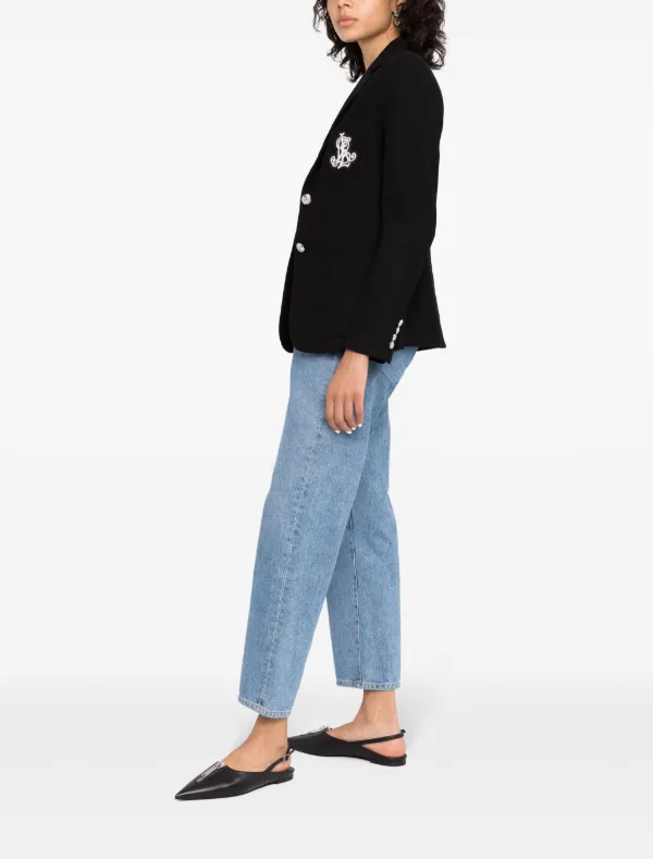 Lauren Ralph Lauren Blazer Com Abotoamento Simples e Logo Bordado