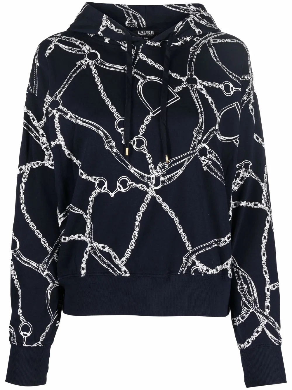 

Lauren Ralph Lauren French terry link-chain hoodie - Blue