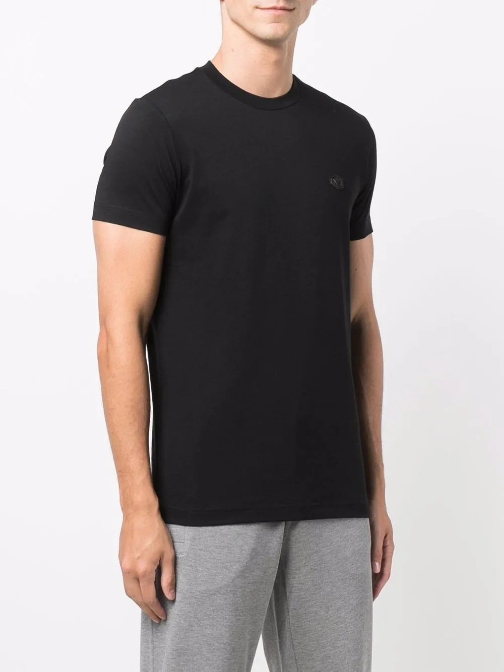 Shop Emporio Armani Logo-patch Short-sleeved T-shirt In Schwarz