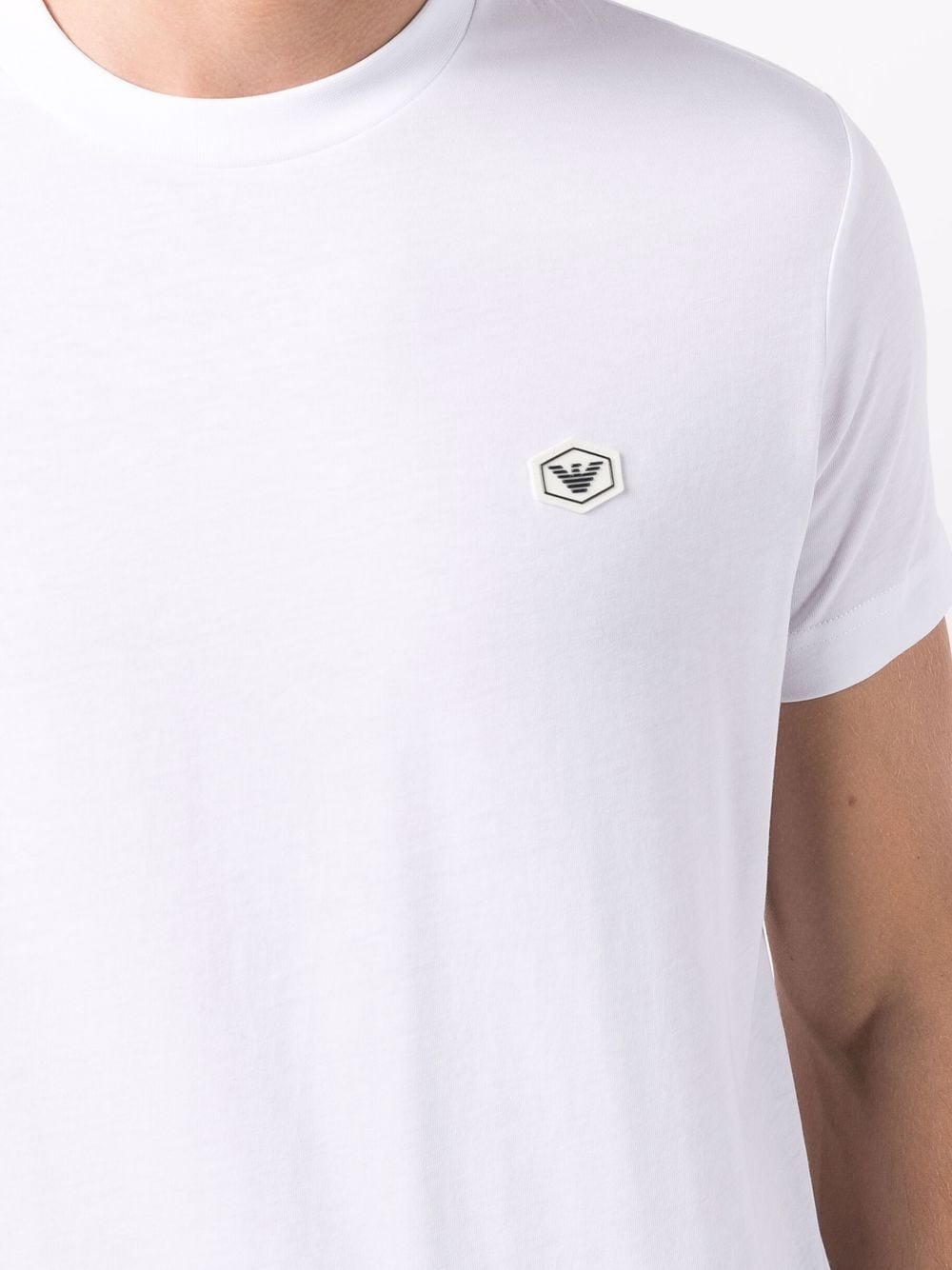 Shop Emporio Armani Logo-patch Short-sleeved T-shirt In Weiss