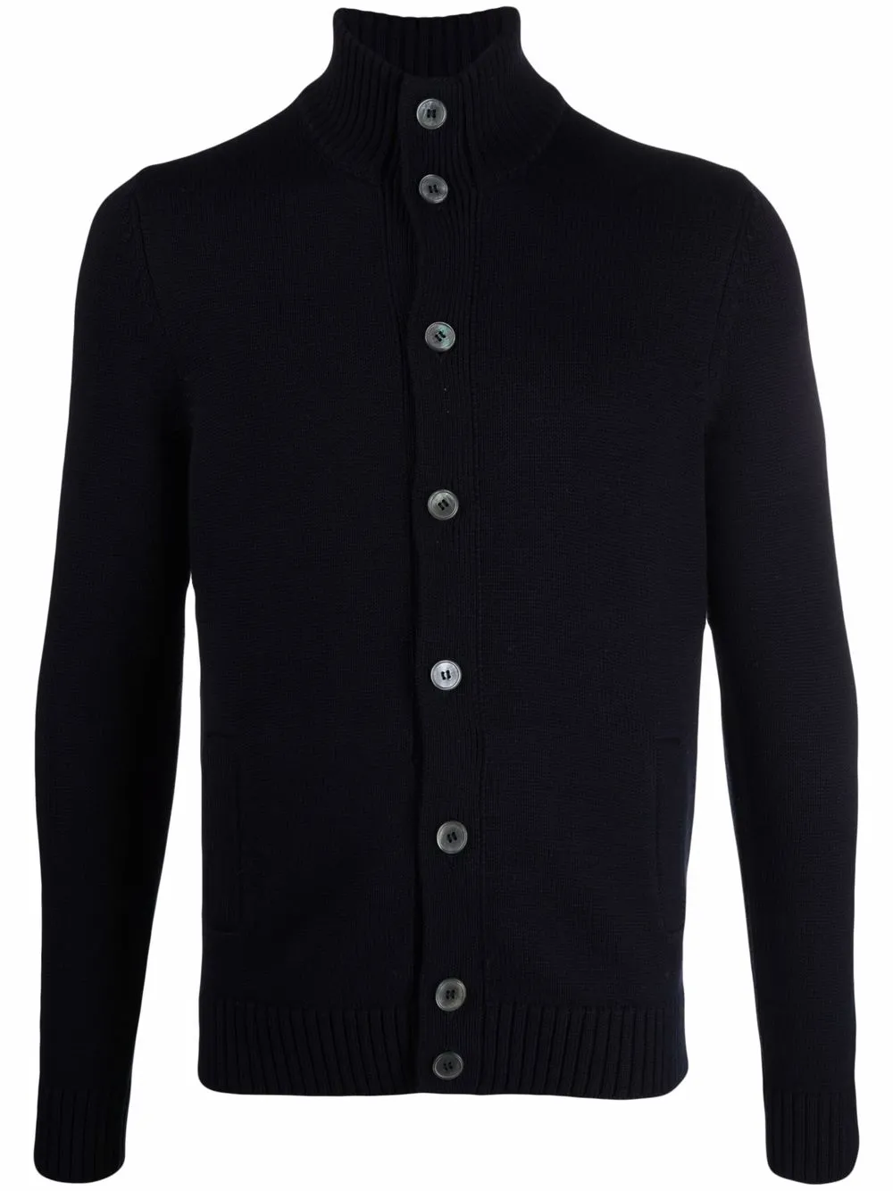 

Barba roll-neck virgin wool cardigan - Blue