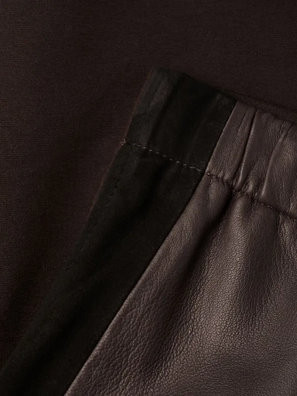 スパッツ・レギンス PAROSH Women Leggings D230609MACIOCK24W086 Brown P.A.R.O.S.H. Striped Leather Leggings | Brown | FARFETCH