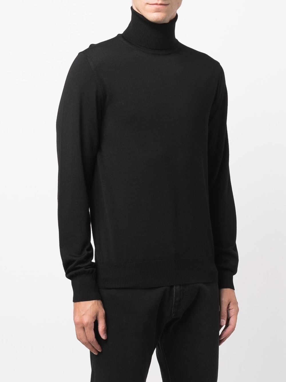 Emporio Armani Roll Neck Knitted Jumper Black FARFETCH ZA