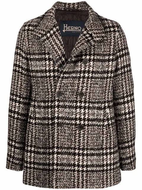 Herno checked double-breasted coat
