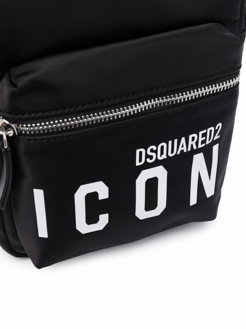 slogan-print zip-fastening backpack