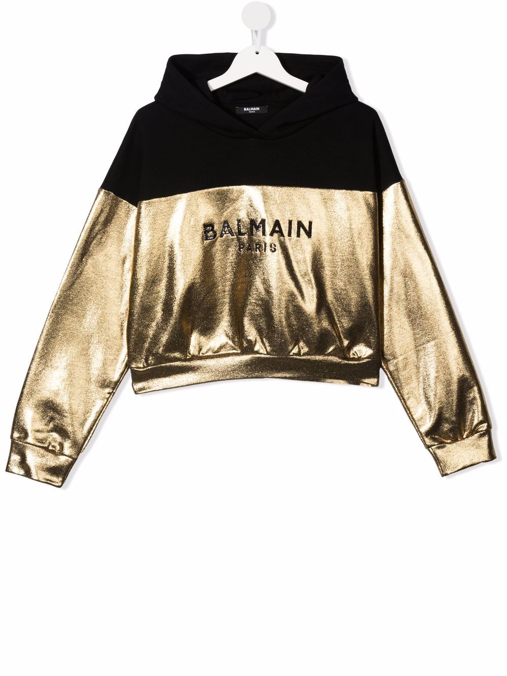 фото Balmain kids худи с эффектом металлик