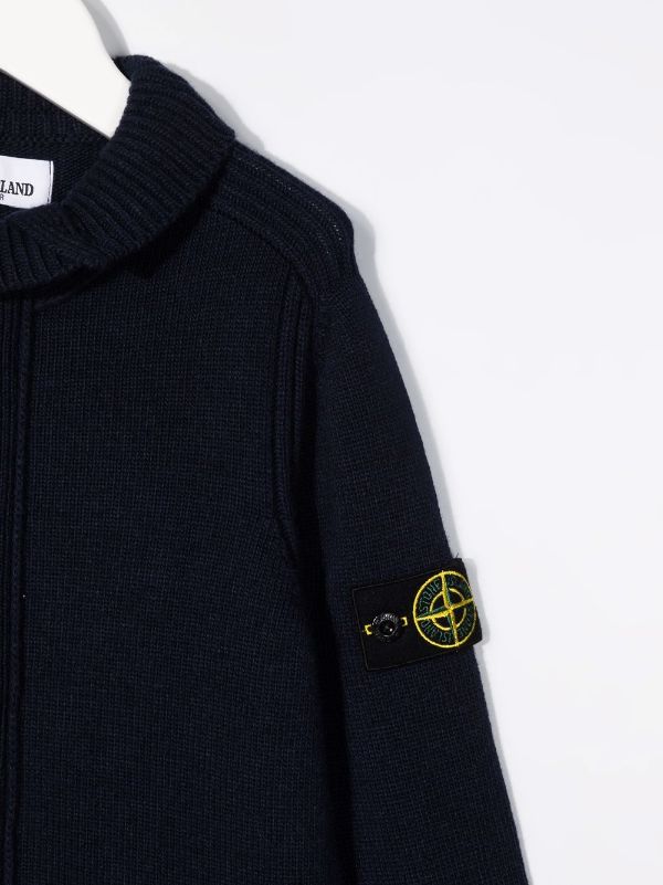 stone island chunky knit cardigan