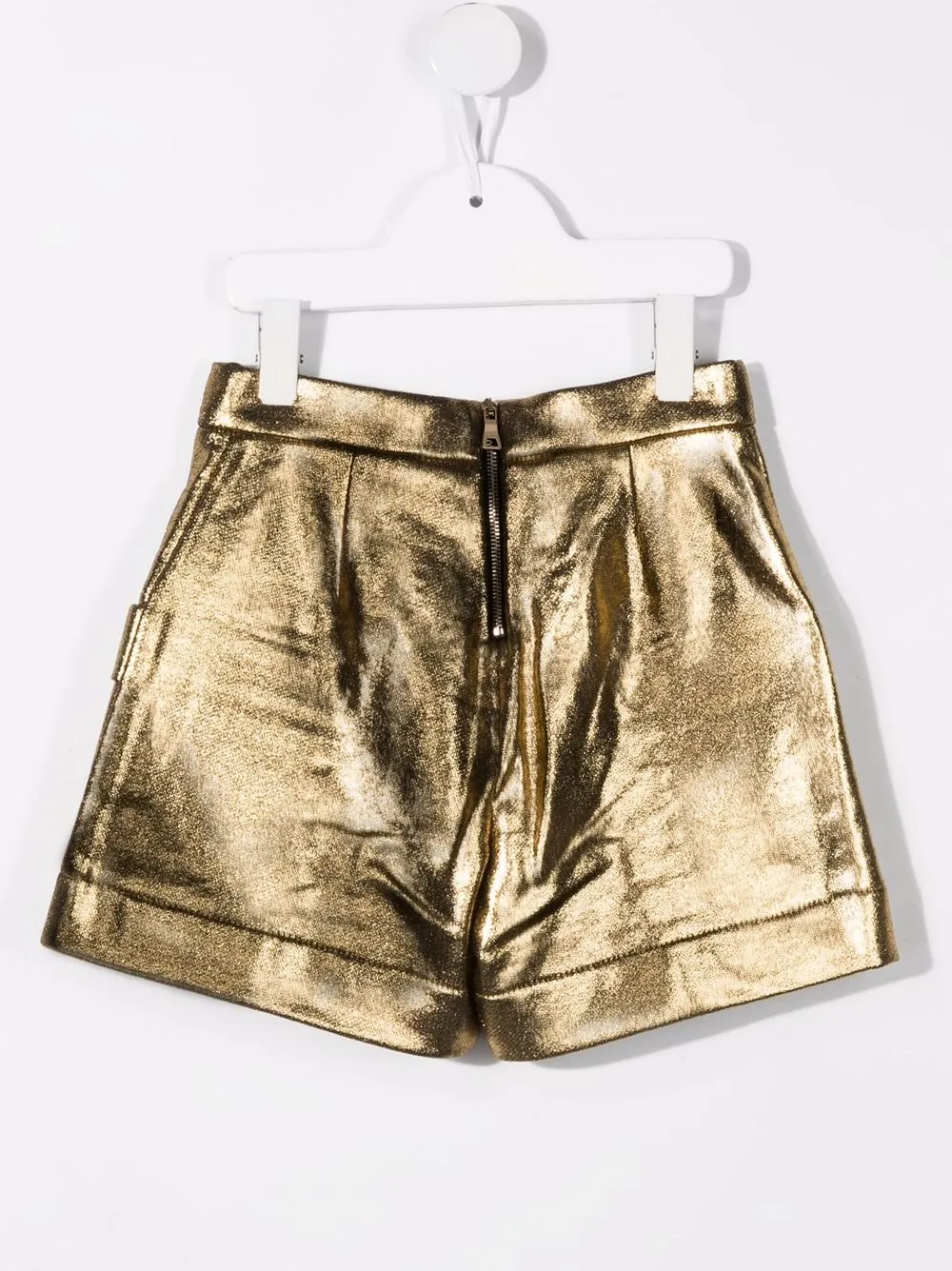 фото Balmain kids шорты с пуговицами и эффектом металлик