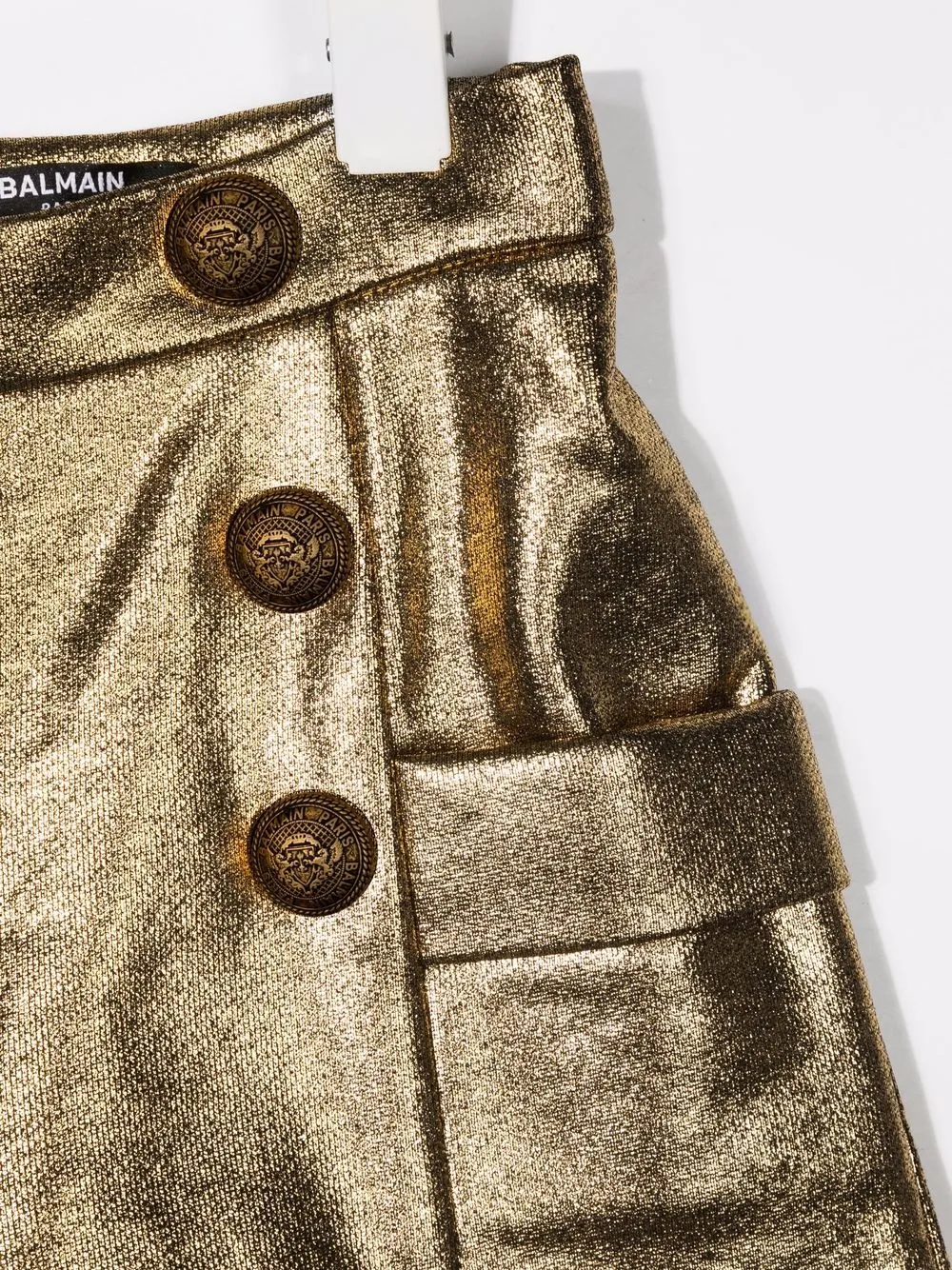 фото Balmain kids шорты с пуговицами и эффектом металлик
