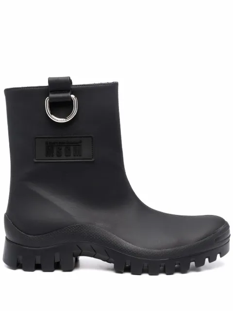 MSGM round-toe ankle leather boots