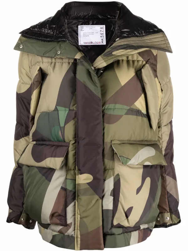 army print puffer jacket