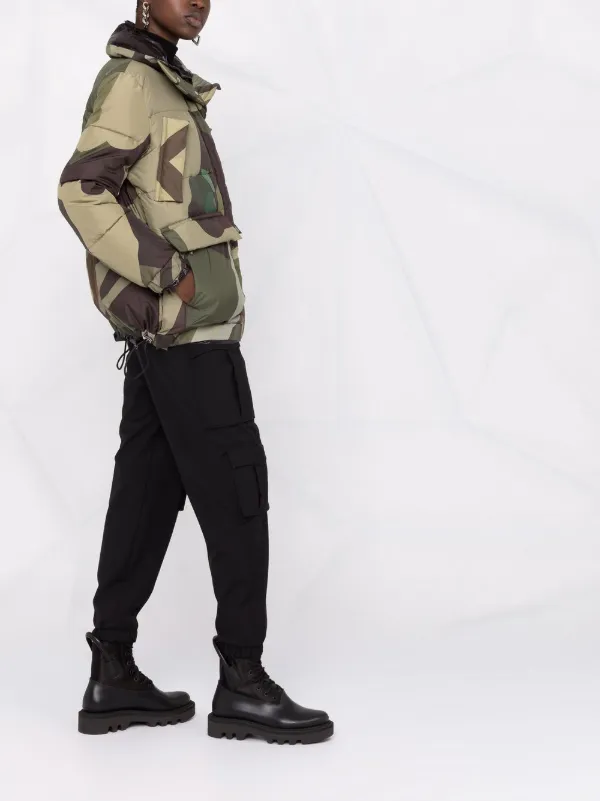 army print puffer jacket