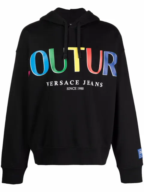 Versace Jeans Couture logo-print cotton hoodie 