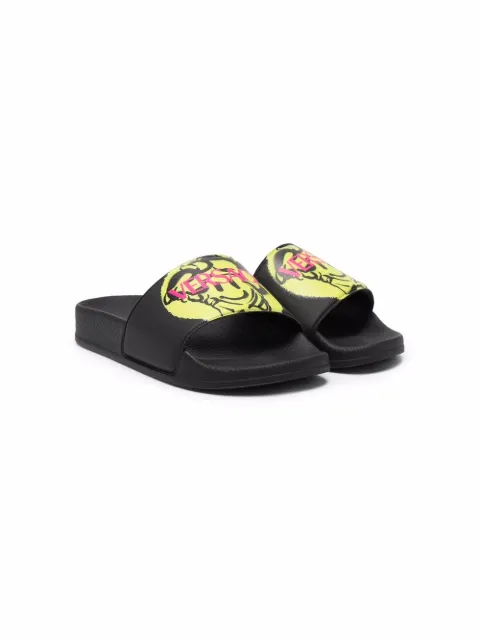 Versace Kids Slide com estampa de logo