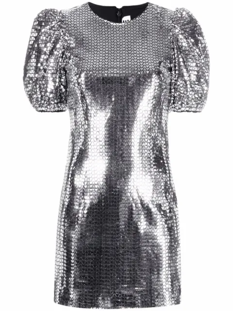 ROTATE BIRGER CHRISTENSEN vestido con motivo geométrico y mangas farol 