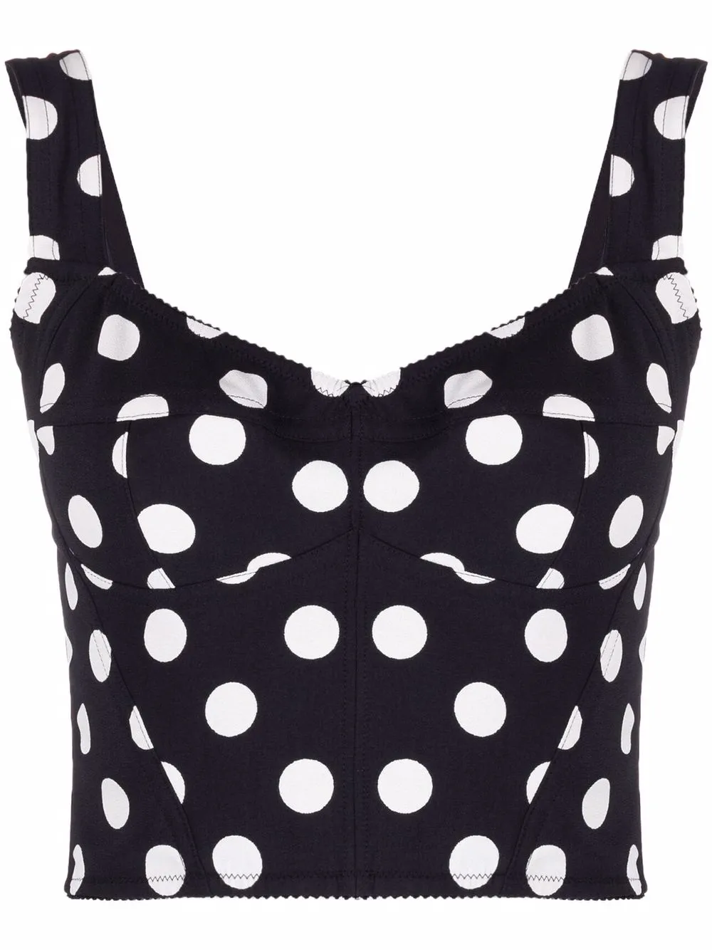 

Dolce & Gabbana polka-dot scoop-neck top - Black