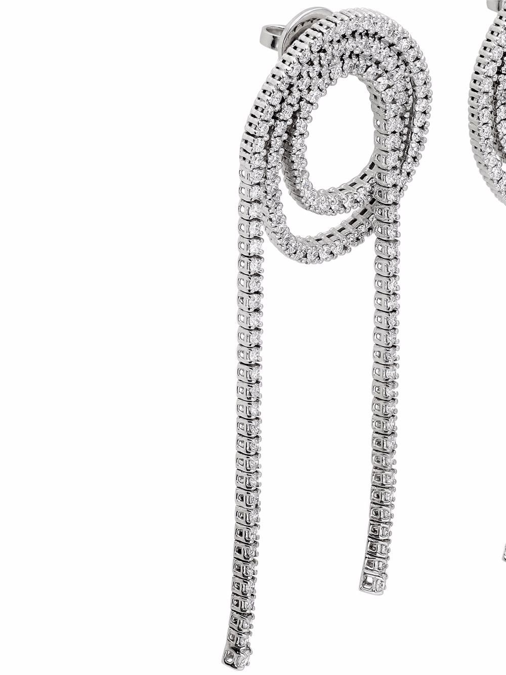 Shop Delfina Delettrez 18kt White Gold Unchain My Art Diamond Loop Earrings In Silber
