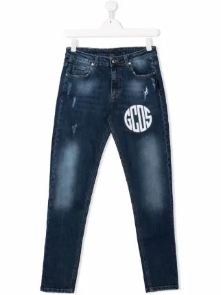 Gcds Kids TEEN logo-print Skinny Jeans 
