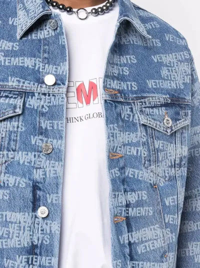 logo print denim jacket | VETEMENTS 