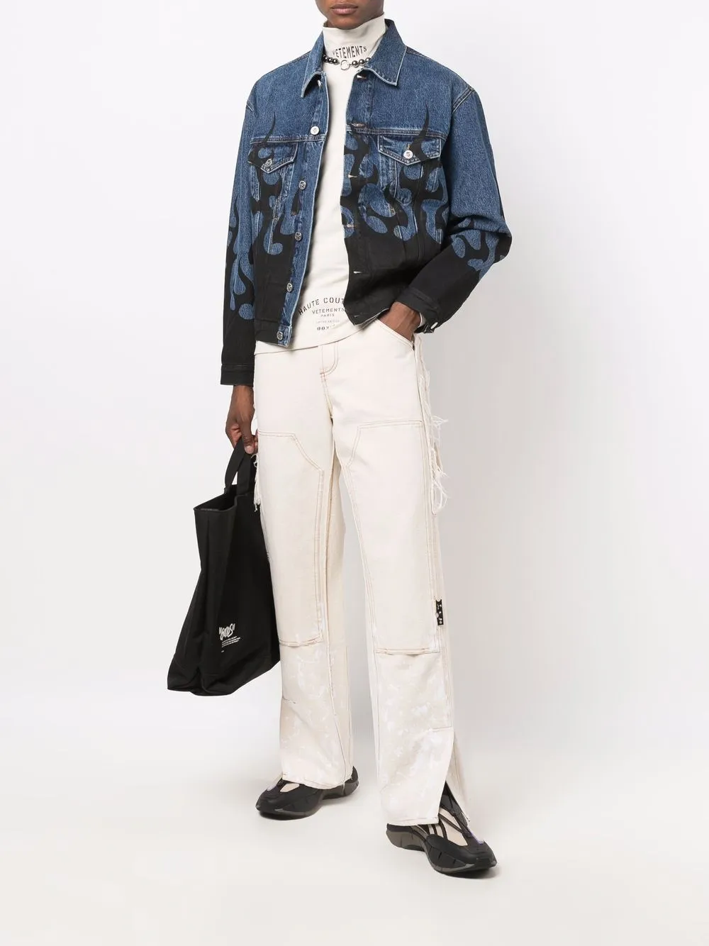 VETEMENTS Flame Printed Denim Jacket - Farfetch