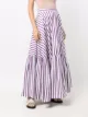 Plan C striped tiered cotton skirt
