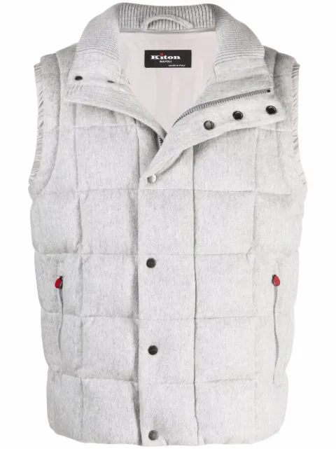 Kiton button-down padded gilet