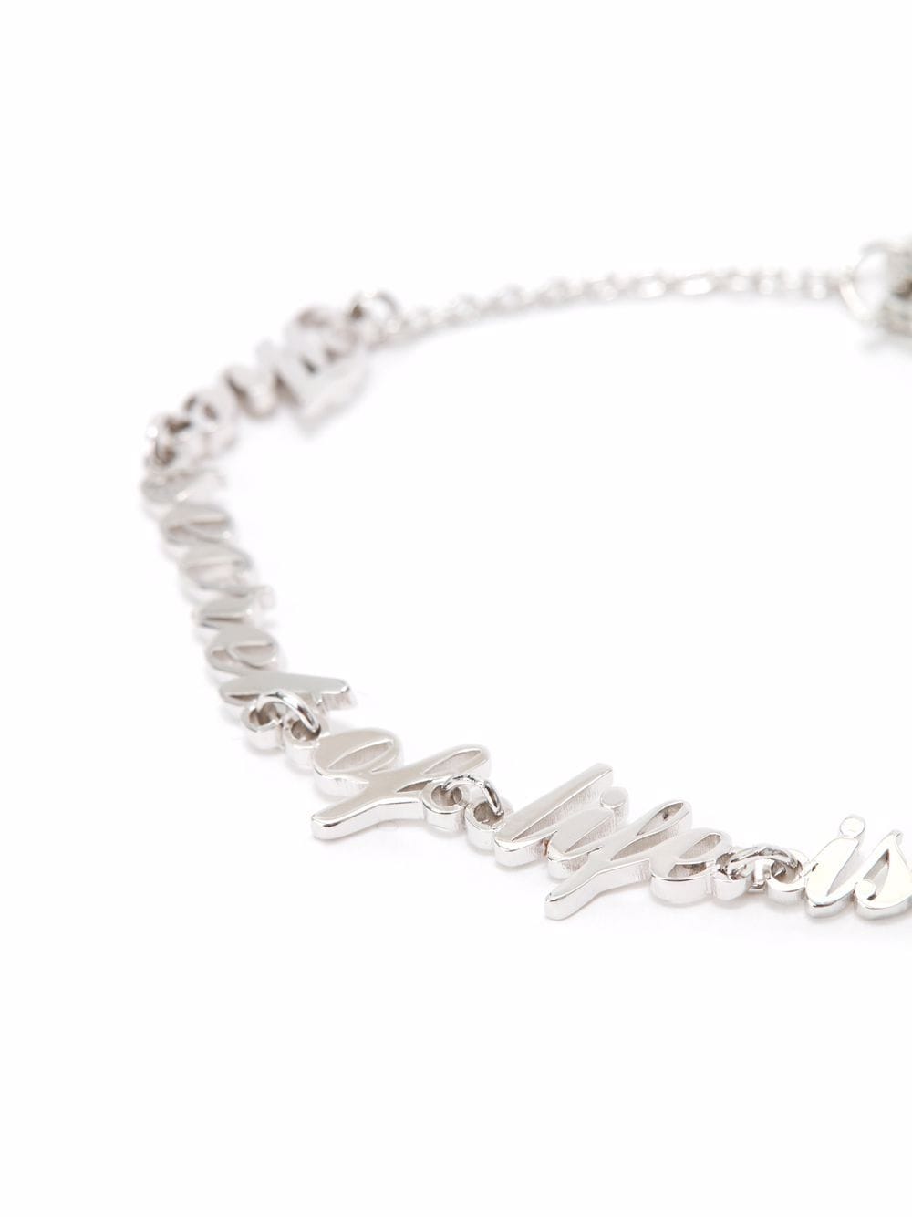 Shop Jw Anderson Oscar Wilde Capsule Quote-charm Bracelet In Silver