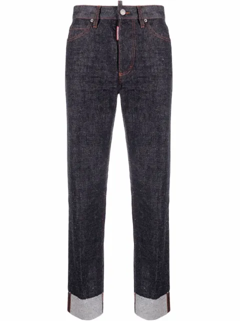 DSQUARED2 jeans de tiro alto estampados