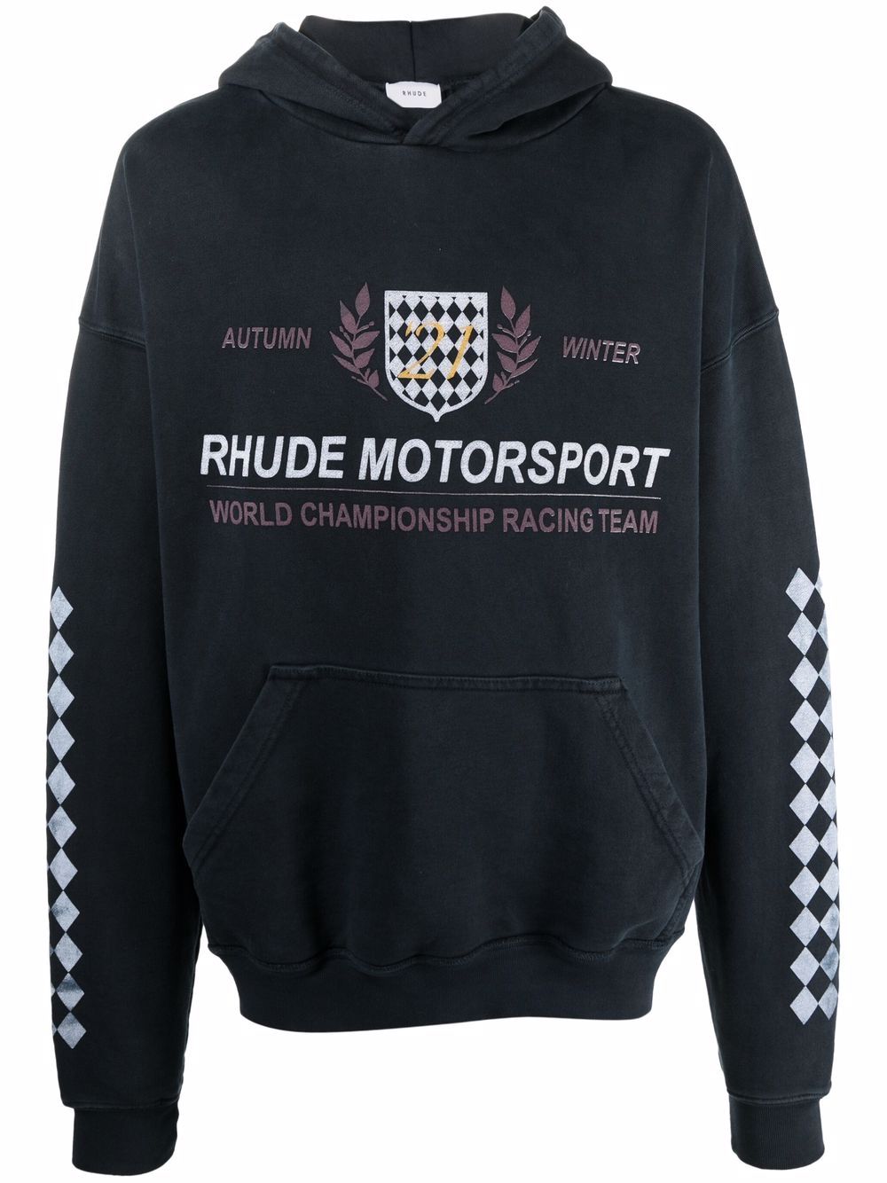 Motor Crest cotton hoodie