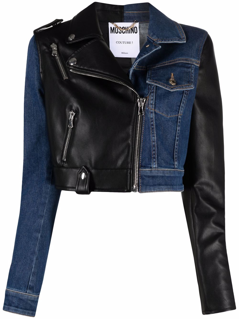 фото Moschino укороченная джинсовая куртка mixed garments