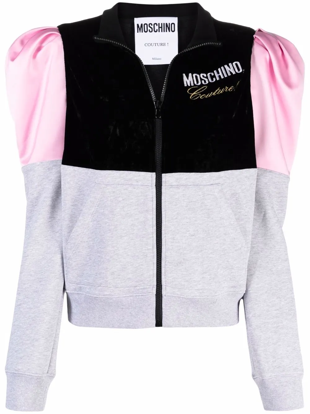 фото Moschino худи couture в стиле колор-блок с логотипом