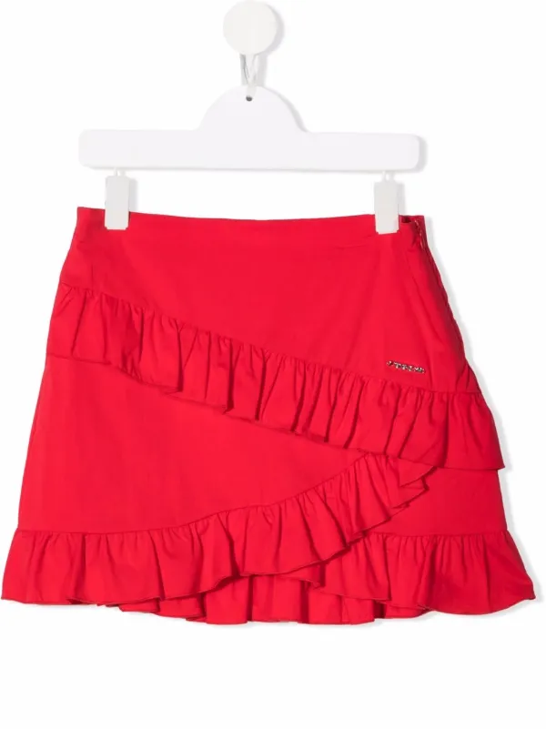 ruffle trim mini skirt