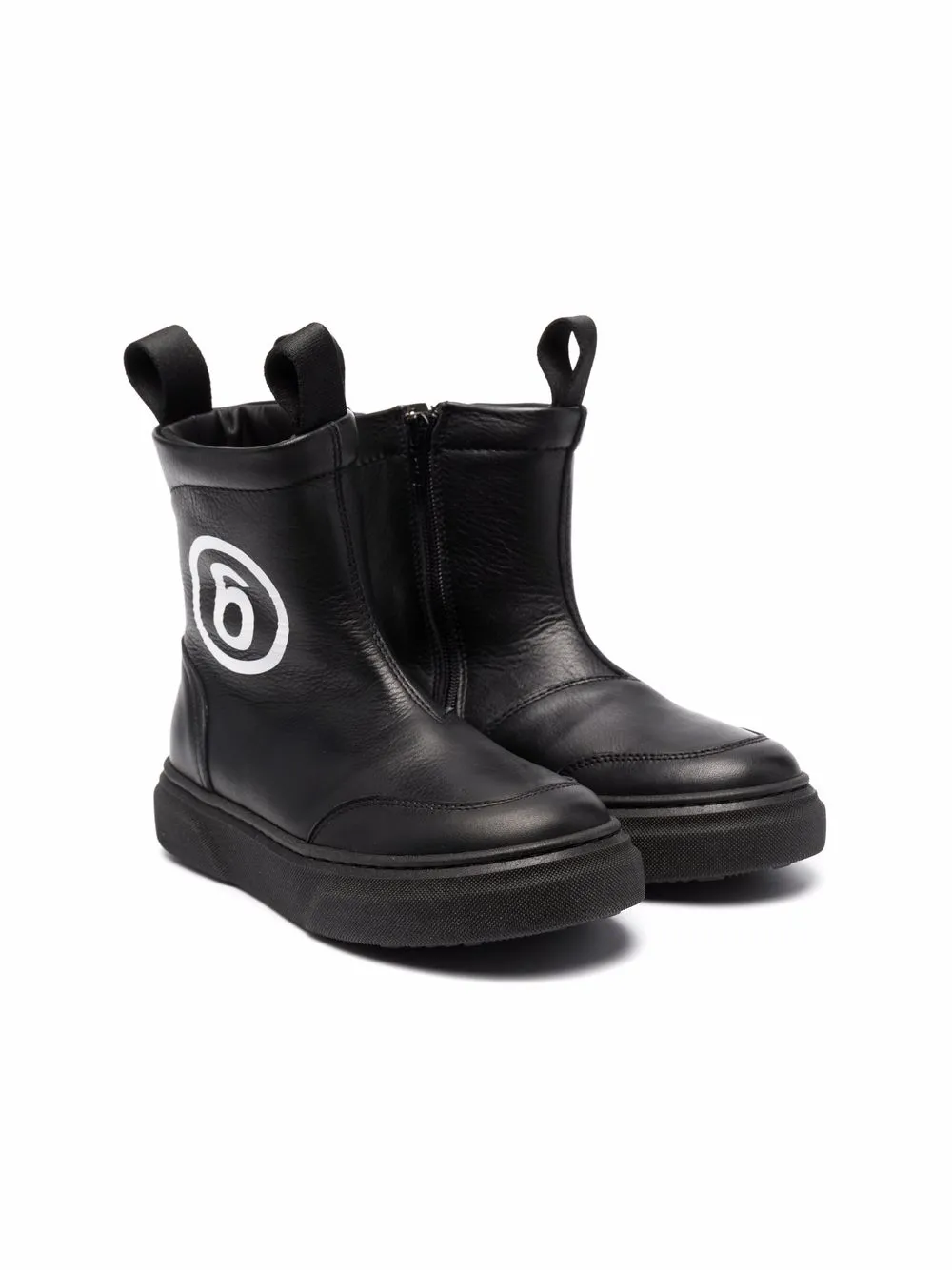 

MM6 Maison Margiela Kids botas con logo estampado - Negro