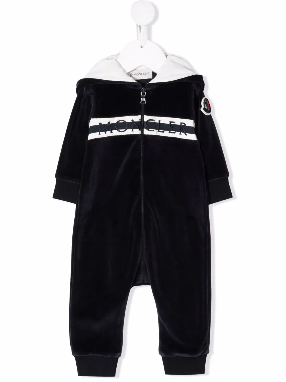 Moncler Enfant ромпер с капюшоном и логотипом